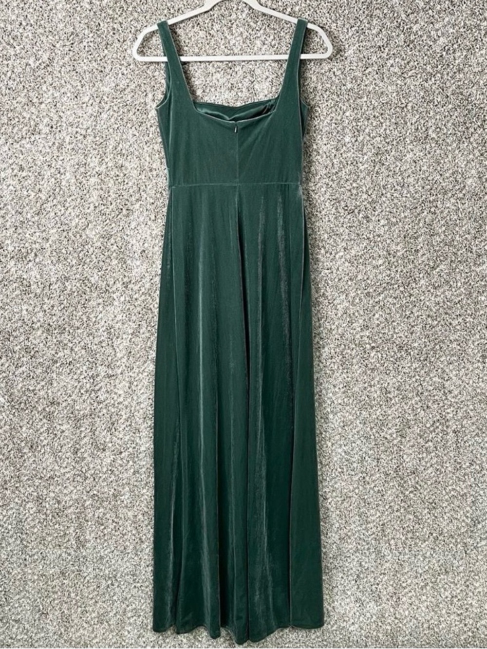Jenny Yoo BHDLN Formal Dress Mara Green Velvet Sleeveless Square Neck Gown - Picture 5 of 8